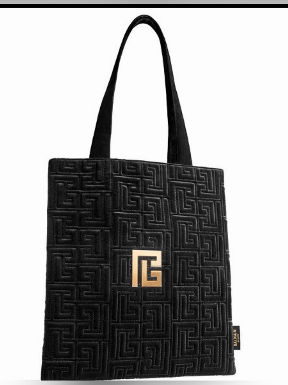 Balmain Velvet Tote beauty tote bag purse black new